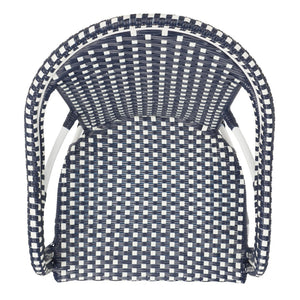 Safavieh CALIFORNIA Armchair - Coastal-Inspired Bistro Design for Elegant Outdoor Seating & Relaxation Navy / Navy PAT7531F-SET2