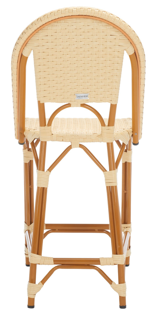 Safavieh CALIFORNIA Counter Stool - Stylish Outdoor Dining Chair with Ergonomic Design for All-Weather Use Natural PAT7532A