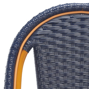 Safavieh CALIFORNIA Counter Stool - Stylish Outdoor Dining Chair with Ergonomic Design for All-Weather Use Navy PAT7532B