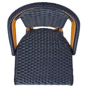 Safavieh CALIFORNIA Counter Stool - Stylish Outdoor Dining Chair with Ergonomic Design for All-Weather Use Navy PAT7532B