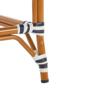 Safavieh CALIFORNIA Counter Stool - Stylish Outdoor Dining Chair with Ergonomic Design for All-Weather Use White / Navy PAT7532D