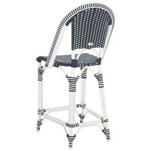 Safavieh California Counter Stool - Stylish French Bistro Design For Elegant Outdoor Dining Spaces Navy ,Navy Metal,Wicker Pat7532f