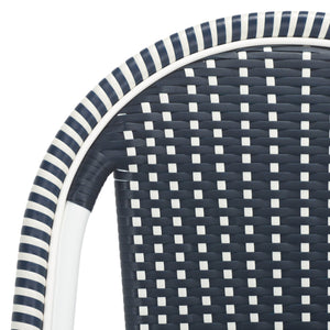 Safavieh California Counter Stool - Stylish French Bistro Design For Elegant Outdoor Dining Spaces Navy ,Navy Metal,Wicker Pat7532f