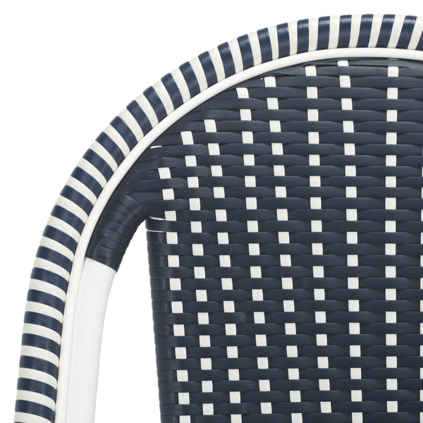 Safavieh California Counter Stool - Stylish French Bistro Design For Elegant Outdoor Dining Spaces Navy ,Navy Metal,Wicker Pat7532f