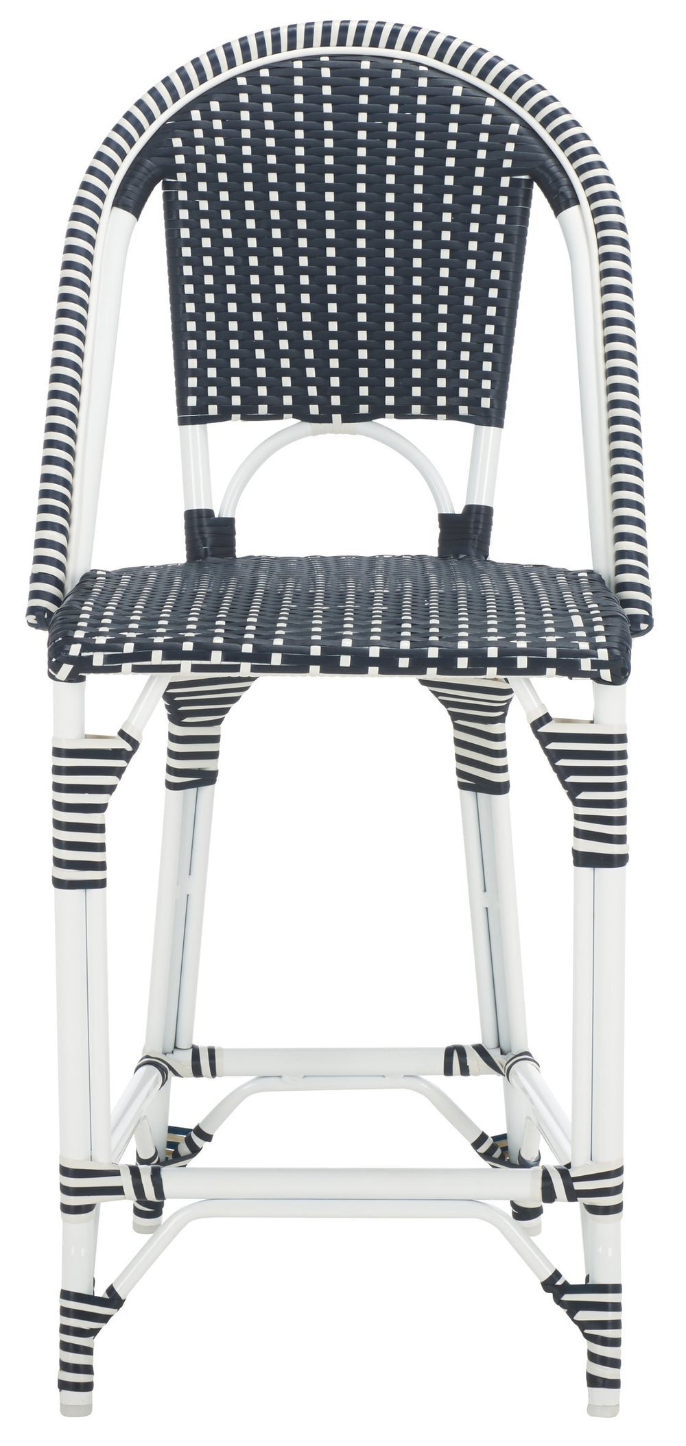 Safavieh California Counter Stool - Stylish French Bistro Design For Elegant Outdoor Dining Spaces Navy ,Navy Metal,Wicker Pat7532f