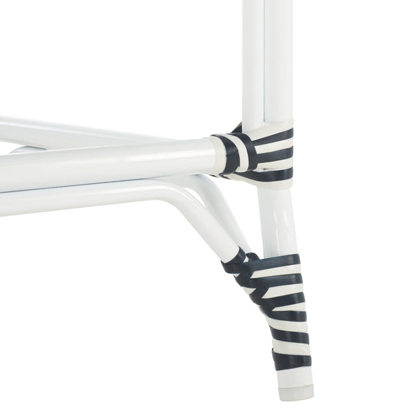 Safavieh California Counter Stool - Stylish French Bistro Design For Elegant Outdoor Dining Spaces Navy ,Navy Metal,Wicker Pat7532f