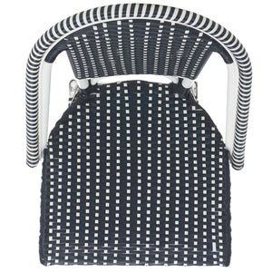 Safavieh California Counter Stool - Stylish French Bistro Design For Elegant Outdoor Dining Spaces Navy ,Navy Metal,Wicker Pat7532f