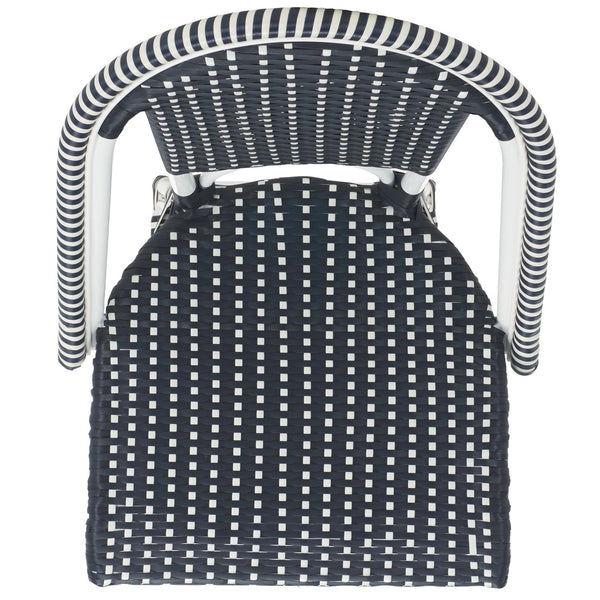 Safavieh California Counter Stool - Stylish French Bistro Design For Elegant Outdoor Dining Spaces Navy ,Navy Metal,Wicker Pat7532f