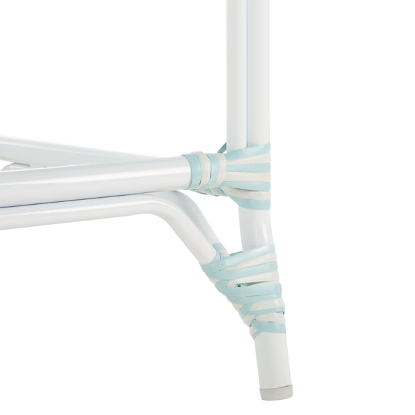 Safavieh California Counter Stool - Stylish French Bistro Design For Elegant Outdoor Dining Spaces Baby Blue ,White Metal,Wicker Pat7532g