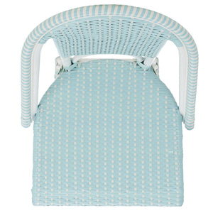 Safavieh California Counter Stool - Stylish French Bistro Design For Elegant Outdoor Dining Spaces Baby Blue ,White Metal,Wicker Pat7532g