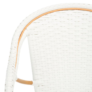 Safavieh CALIFORNIA Counter Stool - Elegant Outdoor Seating with French Bistro Design for Coastal Charm White PAT7533C