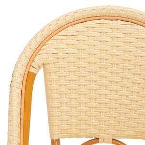 Safavieh CALIFORNIA Bar Stool - Stylish, Weather-Resistant Seating for Outdoor Dining and Relaxed Gatherings Natural PAT7534A