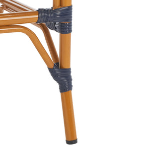 Safavieh CALIFORNIA Bar Stool - Stylish, Weather-Resistant Seating for Outdoor Dining and Relaxed Gatherings Navy PAT7534B