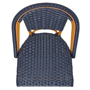 Safavieh CALIFORNIA Bar Stool - Stylish, Weather-Resistant Seating for Outdoor Dining and Relaxed Gatherings Navy PAT7534B