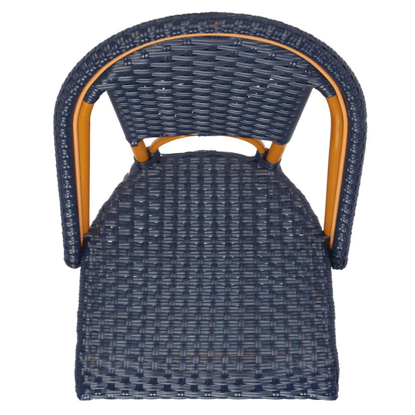 Safavieh CALIFORNIA Bar Stool - Stylish, Weather-Resistant Seating for Outdoor Dining and Relaxed Gatherings Navy PAT7534B