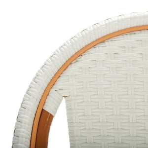 Safavieh CALIFORNIA Bar Stool - Stylish, Weather-Resistant Seating for Outdoor Dining and Relaxed Gatherings White PAT7534C