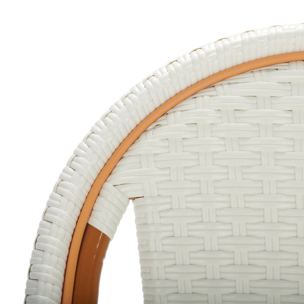 Safavieh CALIFORNIA Bar Stool - Stylish, Weather-Resistant Seating for Outdoor Dining and Relaxed Gatherings White PAT7534C