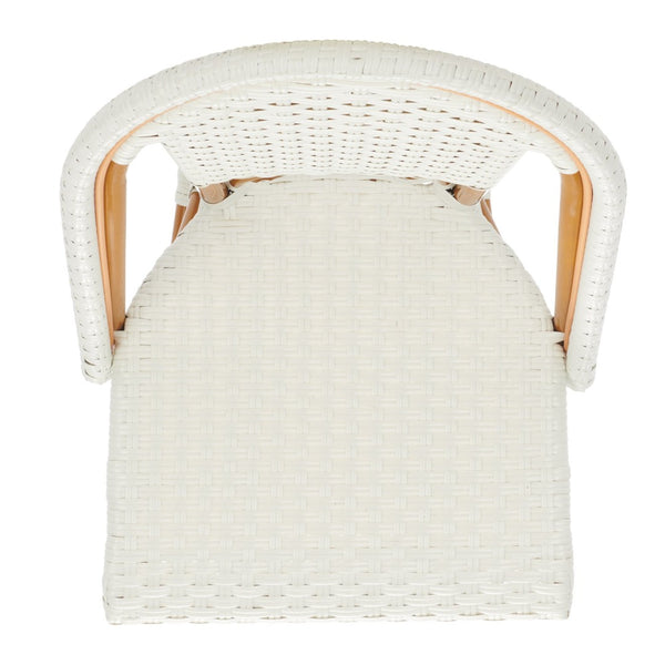 Safavieh CALIFORNIA Bar Stool - Stylish, Weather-Resistant Seating for Outdoor Dining and Relaxed Gatherings White PAT7534C