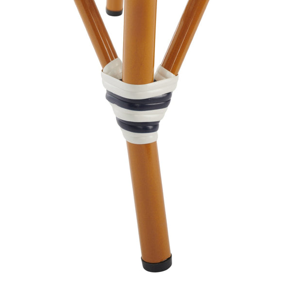 Safavieh CALIFORNIA Bar Stool - Stylish, Weather-Resistant Seating for Outdoor Dining and Relaxed Gatherings White / Navy PAT7534D