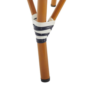 Safavieh CALIFORNIA Bar Stool - Stylish, Weather-Resistant Seating for Outdoor Dining and Relaxed Gatherings Navy / White PAT7534E