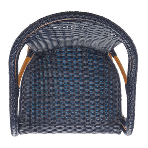 Safavieh CALIFORNIA Bar Stool - Elegant Outdoor Seating with Weather-Resistant Faux Wicker & Aluminum Frame Navy PAT7535B