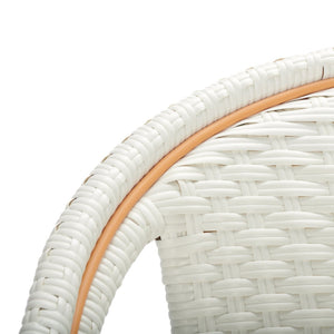 Safavieh CALIFORNIA Bar Stool - Elegant Outdoor Seating with Weather-Resistant Faux Wicker & Aluminum Frame White PAT7535C