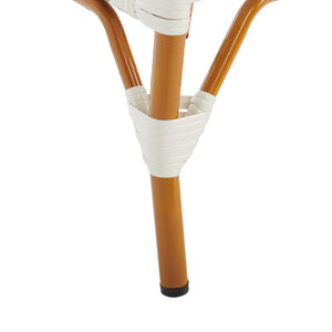 Safavieh CALIFORNIA Bar Stool - Elegant Outdoor Seating with Weather-Resistant Faux Wicker & Aluminum Frame White PAT7535C