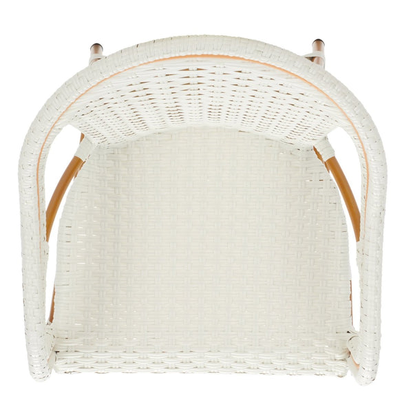 Safavieh CALIFORNIA Bar Stool - Elegant Outdoor Seating with Weather-Resistant Faux Wicker & Aluminum Frame White PAT7535C