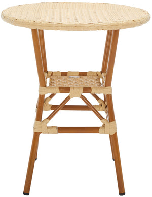 Safavieh CALIFORNIA Bistro Table - Coastal Charm & Durability for Small Outdoor Spaces, Perfect for Two! Natural PAT7536A