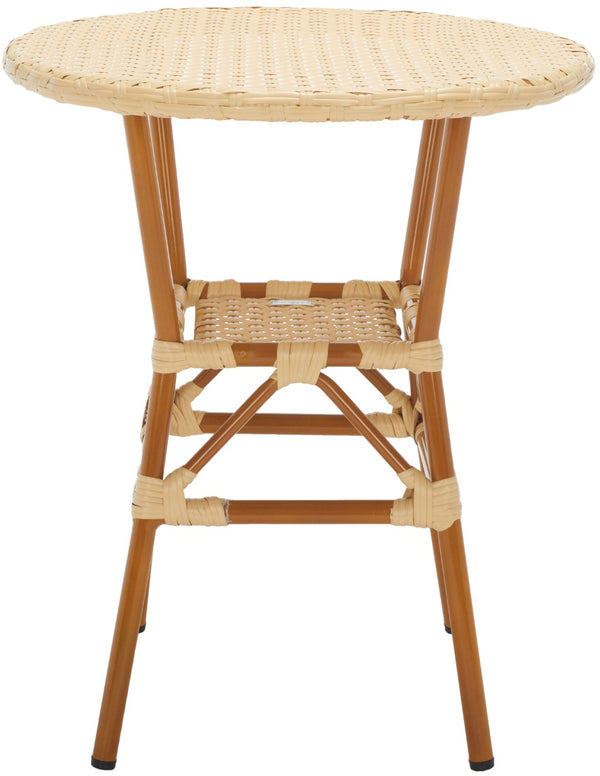 Safavieh CALIFORNIA Bistro Table - Coastal Charm & Durability for Small Outdoor Spaces, Perfect for Two! Natural PAT7536A