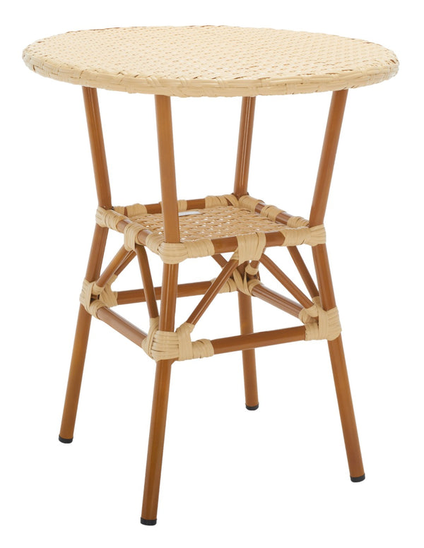 Safavieh CALIFORNIA Bistro Table - Coastal Charm & Durability for Small Outdoor Spaces, Perfect for Two! Natural PAT7536A