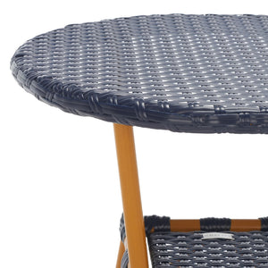 Safavieh CALIFORNIA Bistro Table - Coastal Charm & Durability for Small Outdoor Spaces, Perfect for Two! Navy PAT7536B