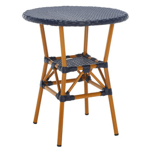 Safavieh CALIFORNIA Bistro Table - Coastal Charm & Durability for Small Outdoor Spaces, Perfect for Two! Navy PAT7536B