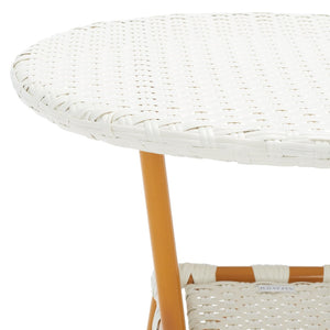 Safavieh CALIFORNIA Bistro Table - Coastal Charm & Durability for Small Outdoor Spaces, Perfect for Two! White PAT7536C