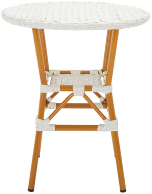 Safavieh CALIFORNIA Bistro Table - Coastal Charm & Durability for Small Outdoor Spaces, Perfect for Two! White PAT7536C
