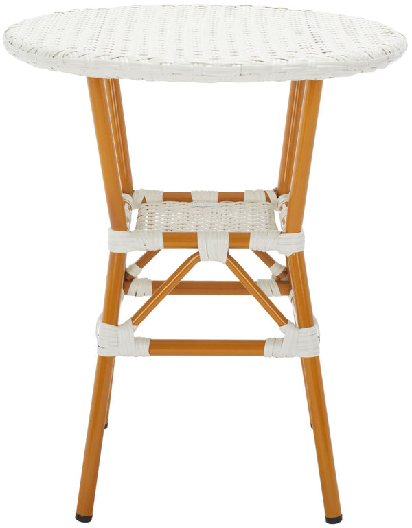 Safavieh CALIFORNIA Bistro Table - Coastal Charm & Durability for Small Outdoor Spaces, Perfect for Two! White PAT7536C