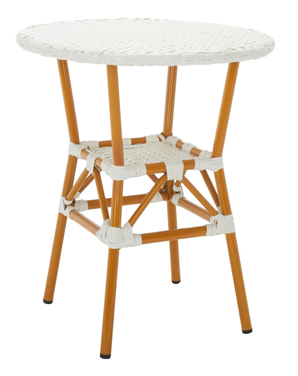 Safavieh CALIFORNIA Bistro Table - Coastal Charm & Durability for Small Outdoor Spaces, Perfect for Two! White PAT7536C
