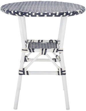 Safavieh CALIFORNIA Bistro Table - Coastal Charm & Durability for Small Outdoor Spaces, Perfect for Two! Navy / Navy PAT7536F