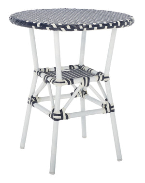 Safavieh CALIFORNIA Bistro Table - Coastal Charm & Durability for Small Outdoor Spaces, Perfect for Two! Navy / Navy PAT7536F