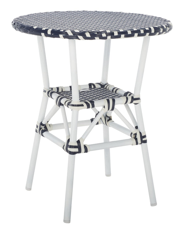 Safavieh CALIFORNIA Bistro Table - Coastal Charm & Durability for Small Outdoor Spaces, Perfect for Two! Navy / Navy PAT7536F