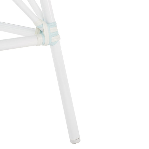 Safavieh CALIFORNIA Bistro Table - Coastal Charm & Durability for Small Outdoor Spaces, Perfect for Two! Baby Blue / White PAT7536G