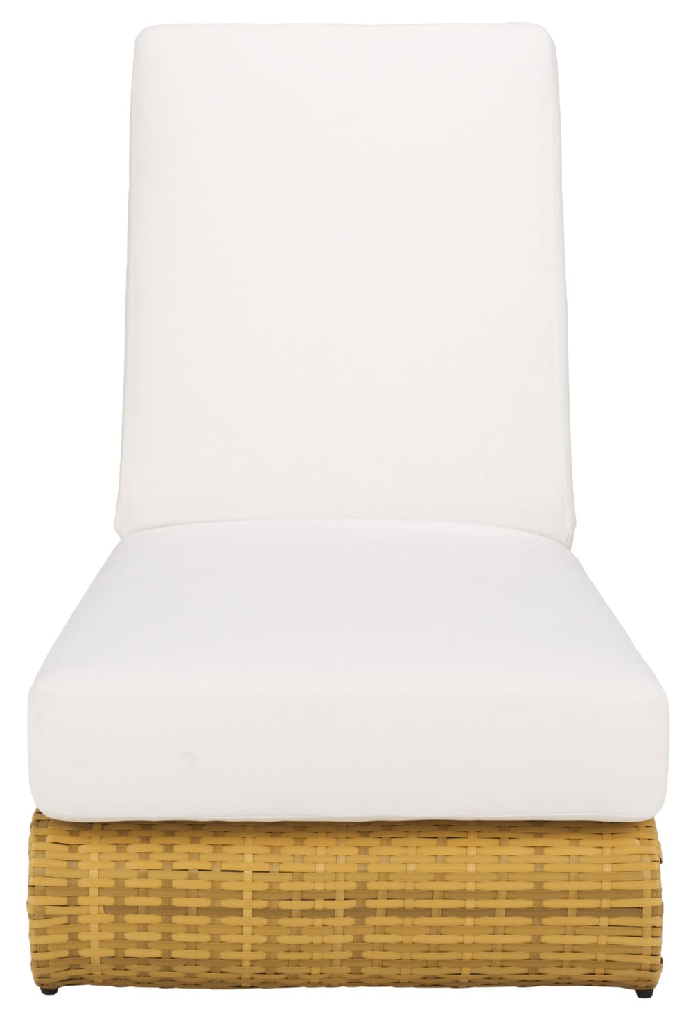 Safavieh VALE Lounger – Modern Outdoor Chaise with Weather-Resistant Wicker and Plush Foam Cushions for Relaxation Natural / White PAT7537D