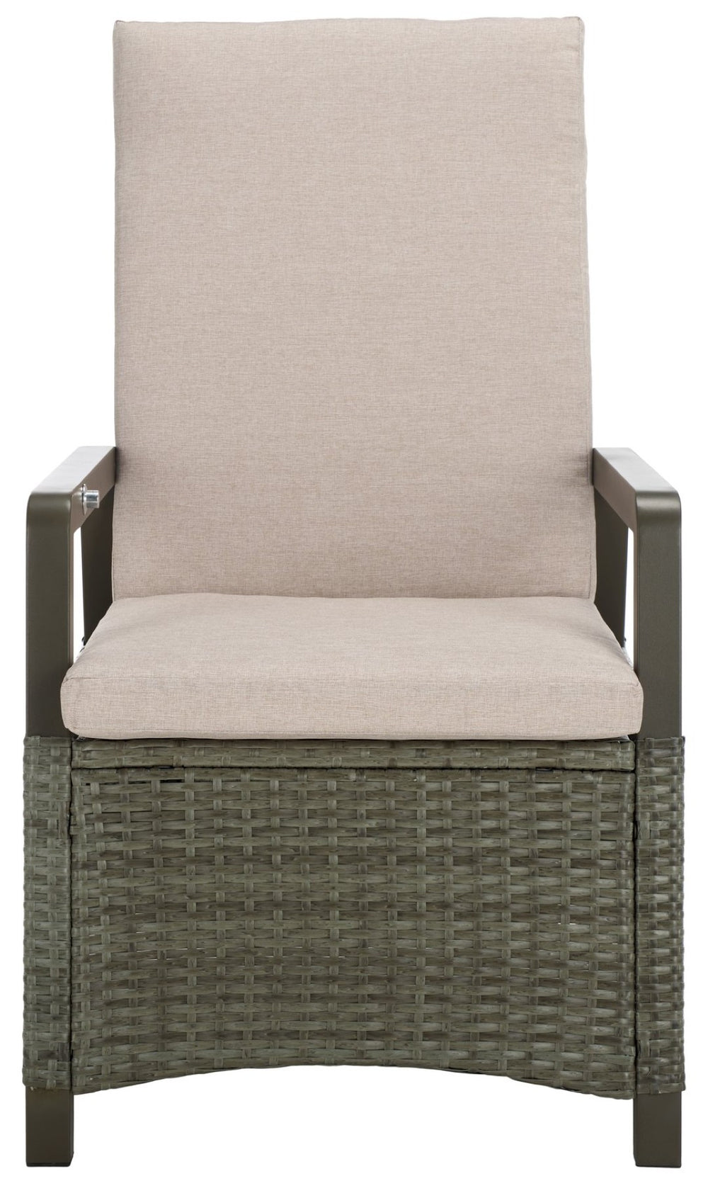 Safavieh HERMAN Recliner Chair - Modern Steel Frame, Ergonomic Comfort for Indoor & Outdoor Living Spaces Grey Brown / Light Grey PAT7539B