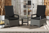 Safavieh Herman Recliner 3 Piece Set Grey Brown / Black PAT7540A