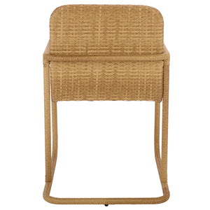 Drew Outdoor Dining Chairs Set Of 2 — Metal Frame With Woven Rattan Texture, Ergonomic Comfort