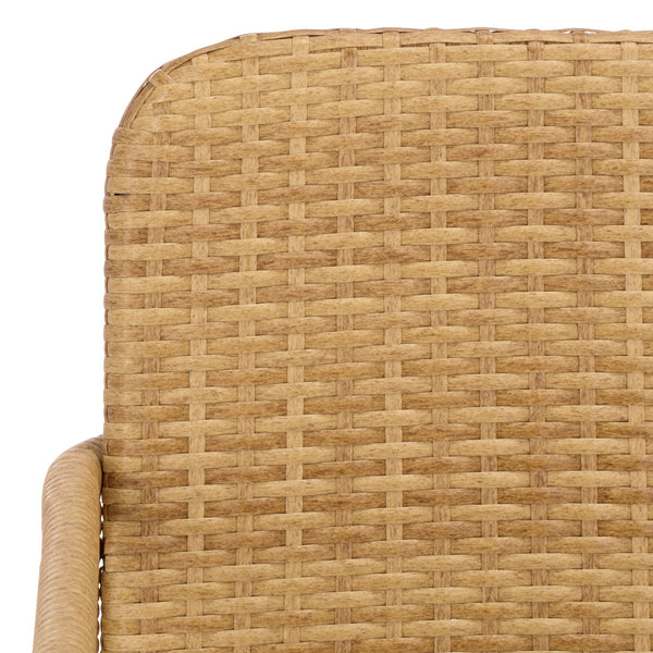 Drew Outdoor Dining Chairs Set Of 2 — Metal Frame With Woven Rattan Texture, Ergonomic Comfort