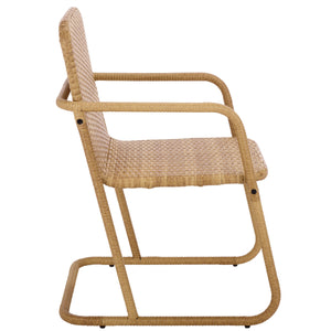 Drew Outdoor Dining Chairs Set Of 2 — Metal Frame With Woven Rattan Texture, Ergonomic Comfort