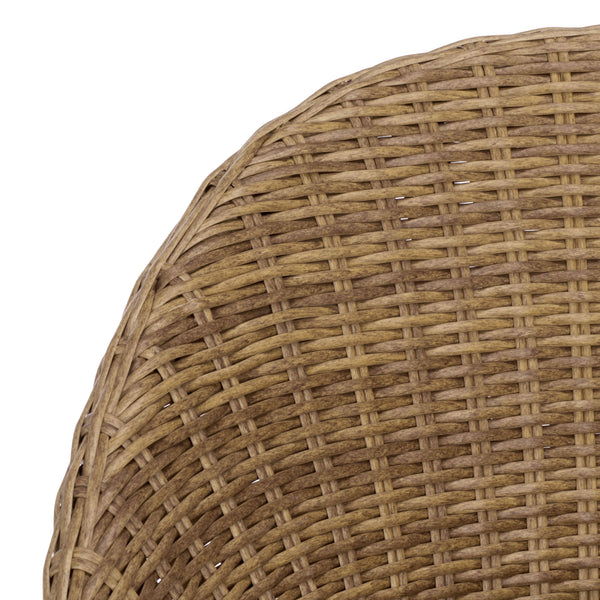 Drew Swivel Chair With Hand-Woven Rattan Wrap, Foam-Cushioned Comfort And 360° Smooth Rotation