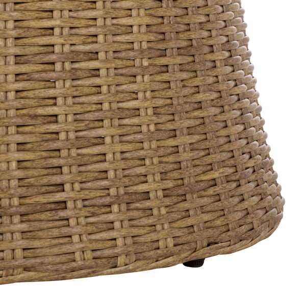 Drew Swivel Chair With Hand-Woven Rattan Wrap, Foam-Cushioned Comfort And 360° Smooth Rotation