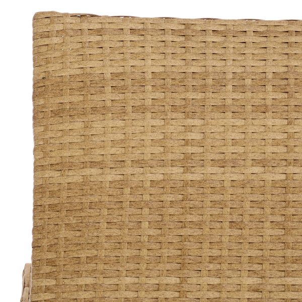 Alex Quick-Dry Foam Chaise Lounger With Woven Rattan Accents, Metal Frame, Weather-Resistant Comfort